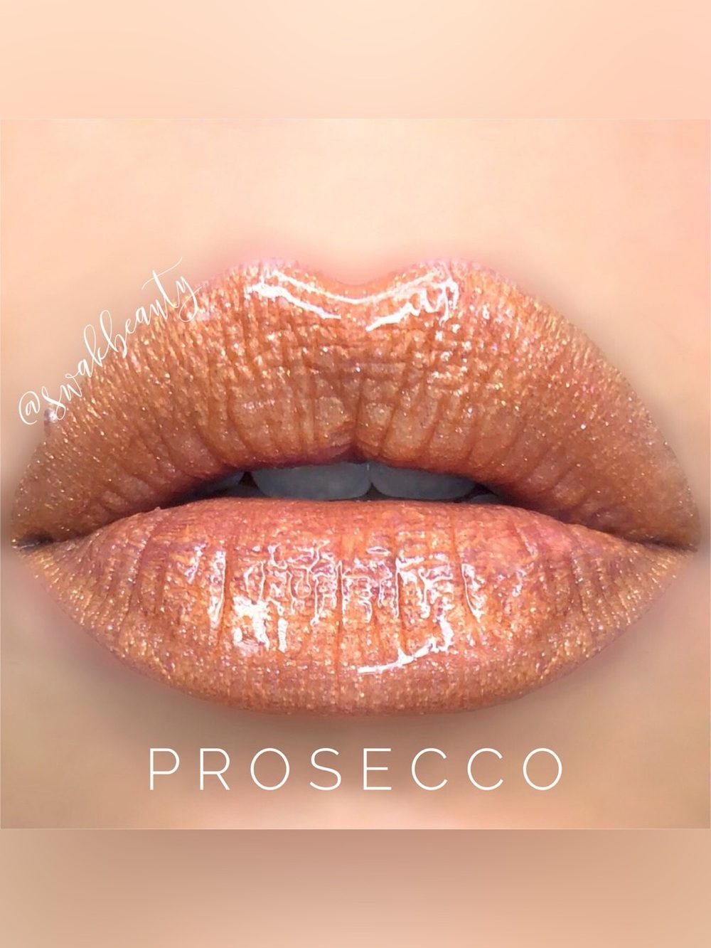 Lipsense Prosecco NEW Apricot Peach Pink Gold Glitter Long Last Liquid Lipstick